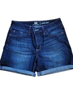 Lee Riders Women's Blue Denim Shorts, Midrise 6M